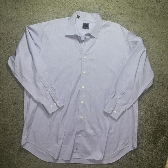 David Donahue Dress Shirt 18.5 34/35 Light Purple Business Formal Wedding Travel - Picture 1 of 6